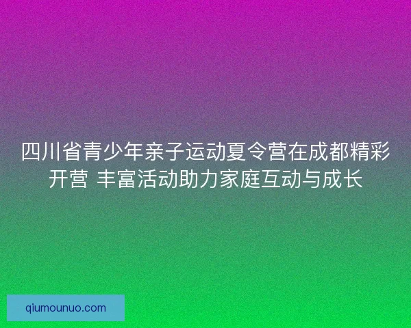 四川省青少年亲子运动夏令营在成都精彩开营 丰富活动助力家庭互动与成长